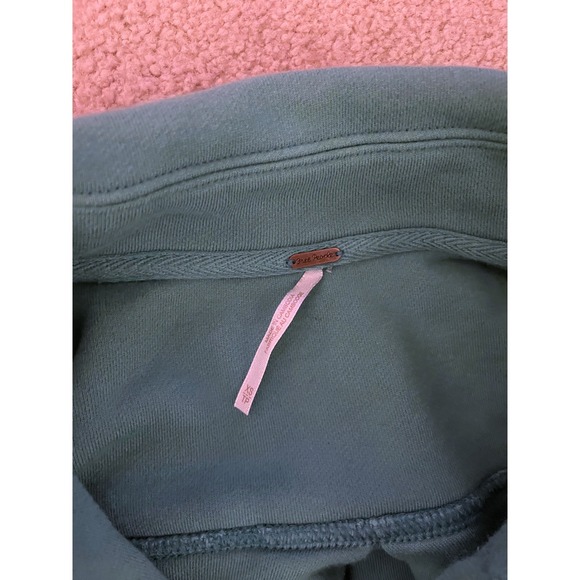 Free People Ruby Oversized Fleece Shacket Teal Button Down Long Sleeve- Size XS - Picture 6 of 12